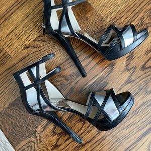 Black & silver MK heels